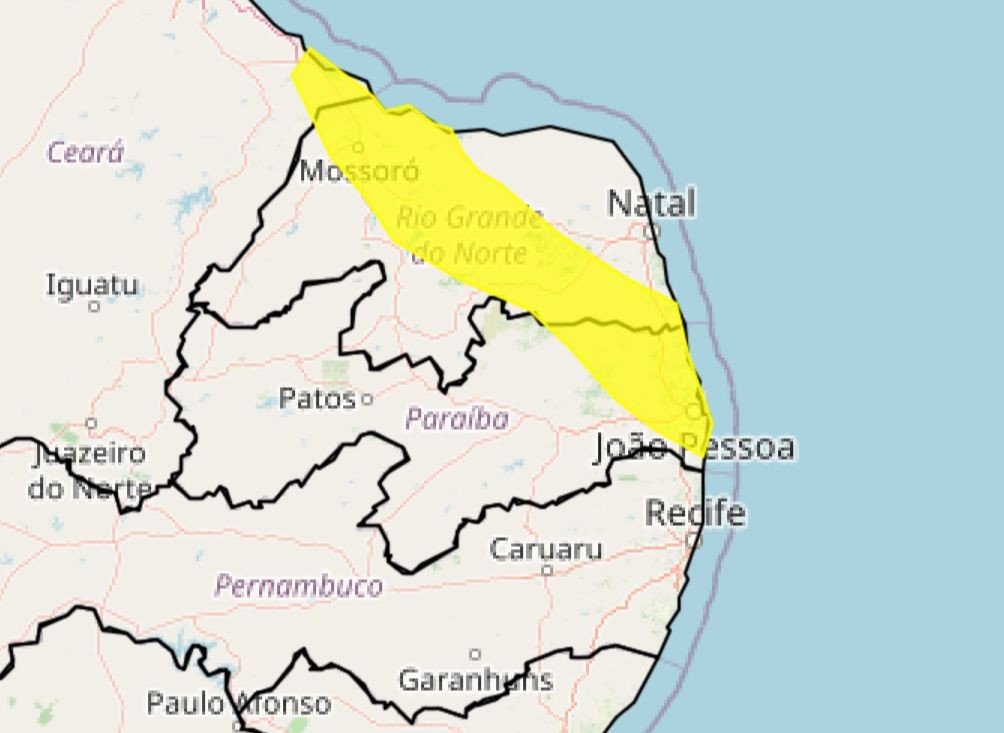 Inmet emite alerta de chuvas intensas para João Pessoa e mais 55 cidades na Paraíba; veja lista