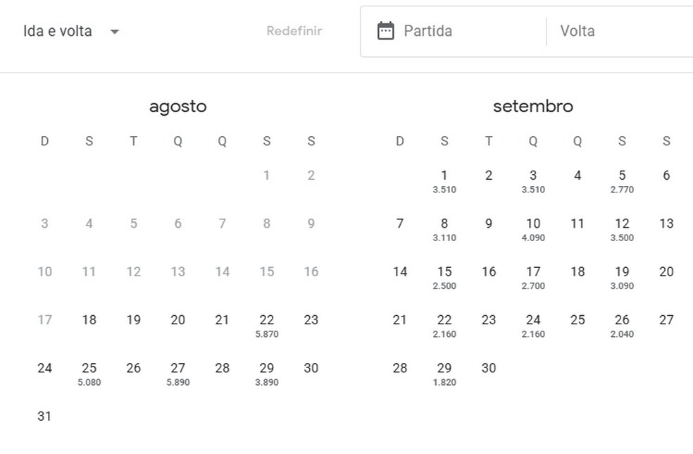 Trecho entre Rio Branco e Cruzeiro do Sul chega a custar mais de R$ 5 mil — Foto: Reprodução/Google Flights