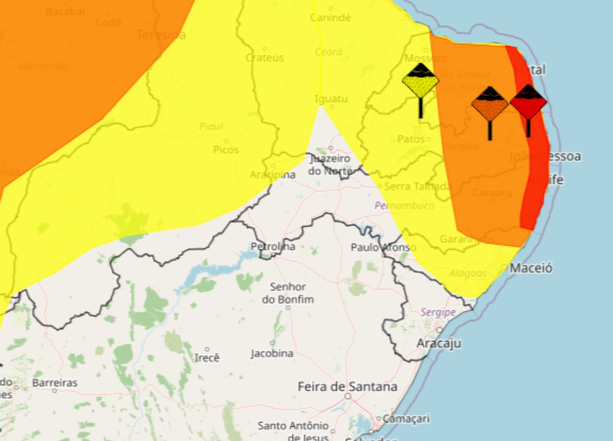 Dois alertas de chuvas são emitidos para o interior de PE até sábado; veja cidades em risco