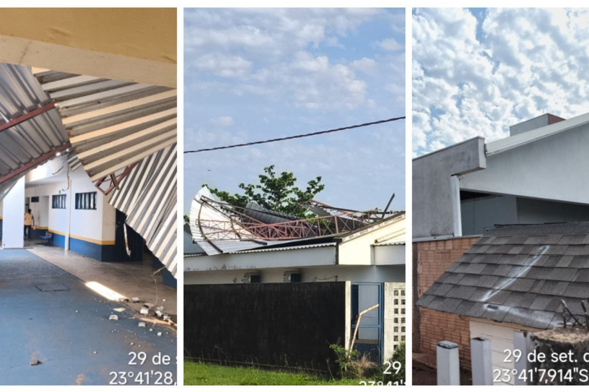 Temporal destelha creche municipal, posto de saúde e deixa casas danificadas em Iguatemi
