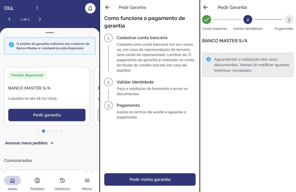 FGC começou a receber pedidos de ressarcimento de credores que tinham investimentos no Banco Master. — Foto: Reprodução/g1