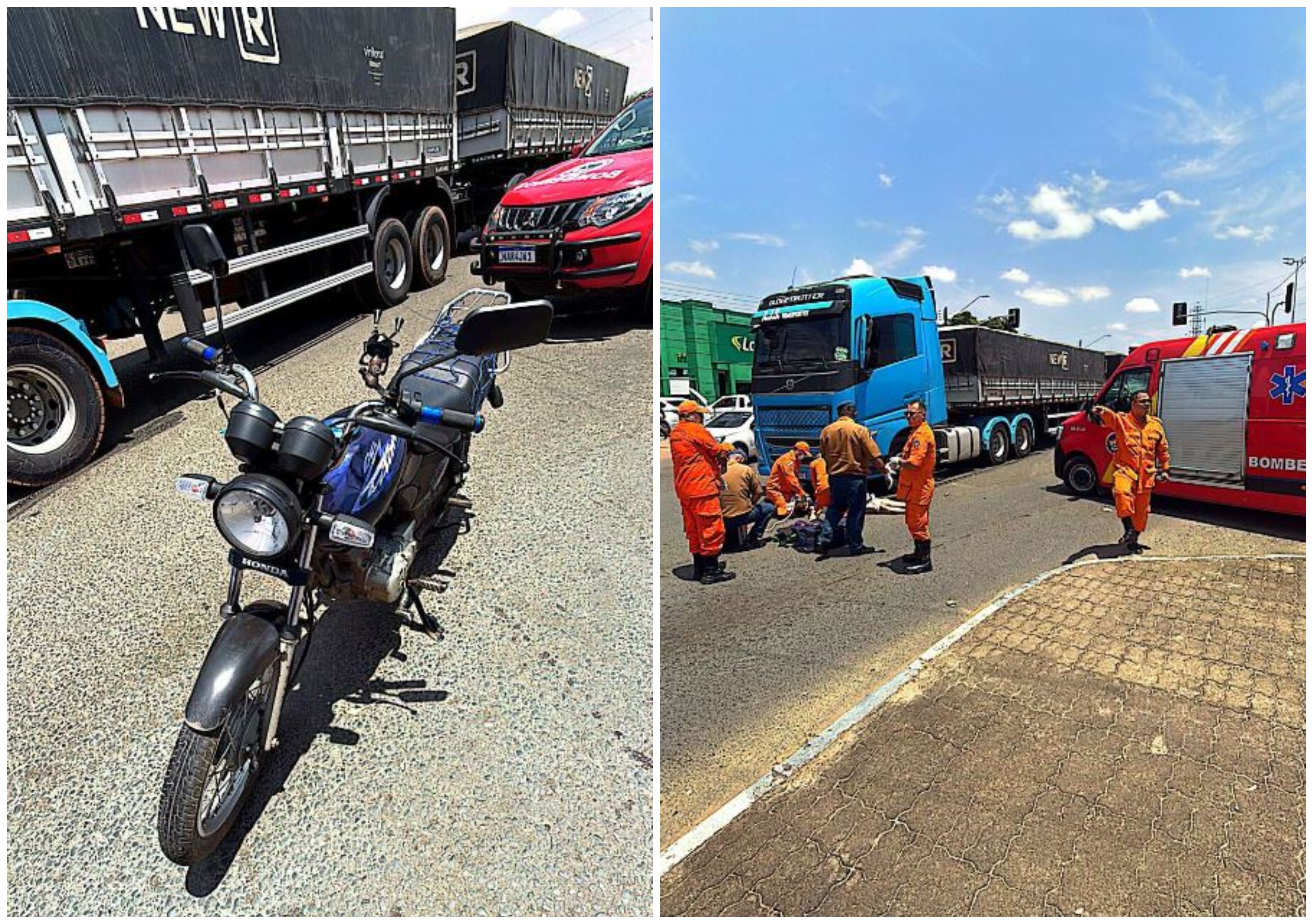 Homem morre após cair da garupa de moto e ser arrastado por caminhão em Boa Vista