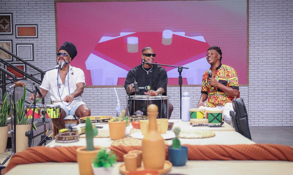 Léo Santana recebe Carlinhos Brown e Tonho Matéria no primeiro episódio do 'Papo com o GG'
