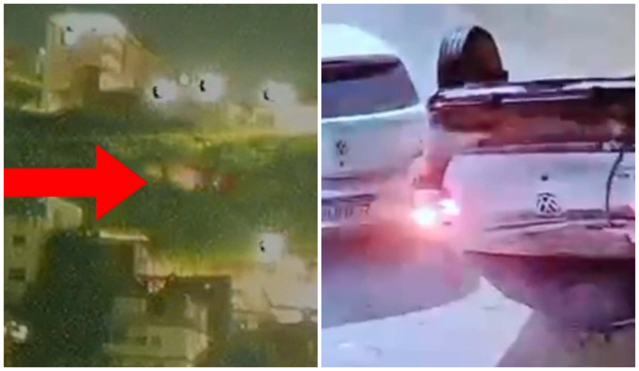 VÍDEO: Carro cai de barranco de 100 m de altura e atinge veículo estacionado em rua de MG