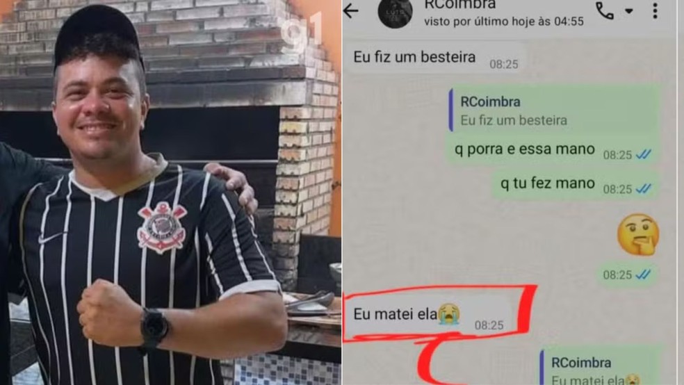 Segundo a família, o suspeito enviou mensagens a um amigo dizendo acreditar que havia matado Sarah — Foto: Reprodução/TV Mirante