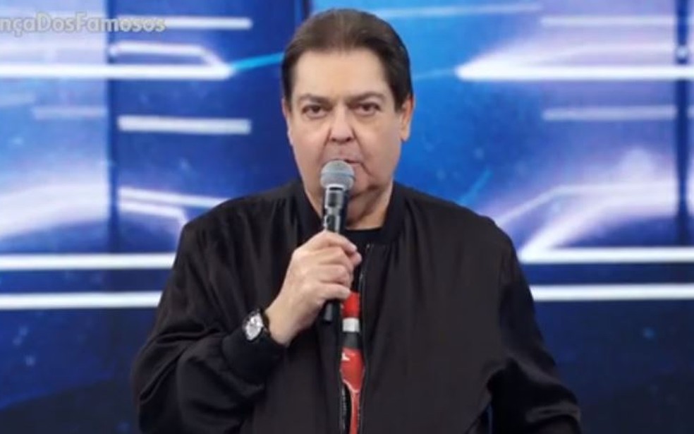 Fausto Silva em gravação do 'Domingão do Faustão, em 2020 — Foto: Reprodução/Globo