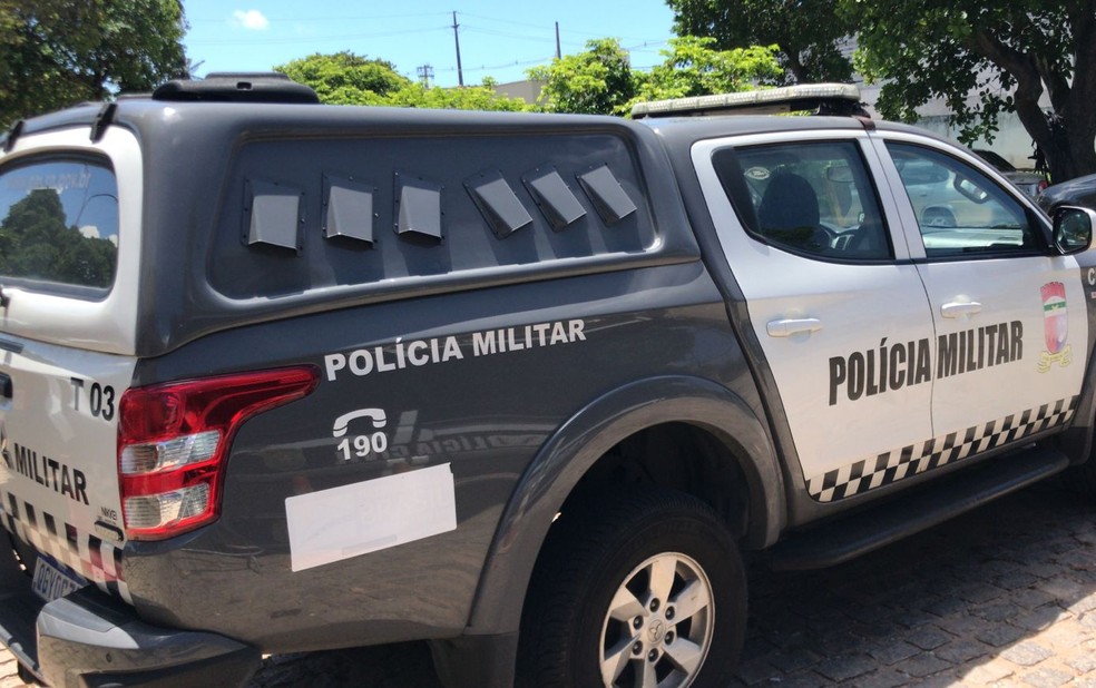 Viatura da Polícia Militar do RN — Foto: Geraldo Jerônimo/Inter TV Cabugi