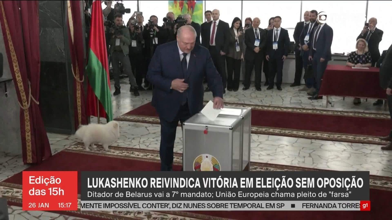 Em disputa sem oposição, Lukashenko é reeleito presidente de Belarus para o 7º mandato