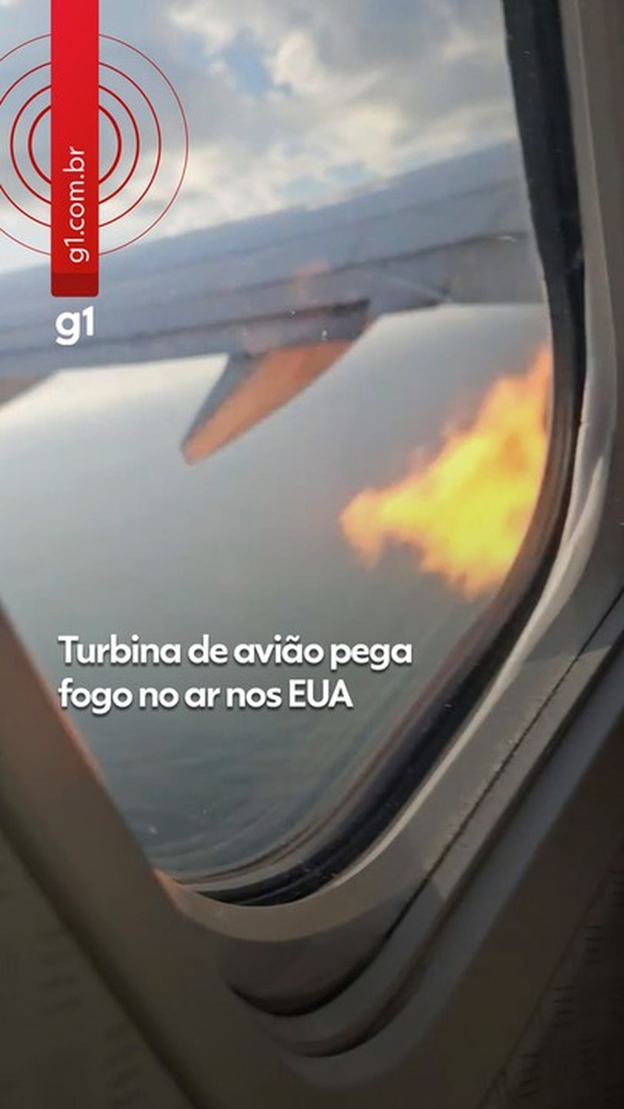 VÍDEO: Turbina de avião pega fogo no ar após choque com pássaros nos EUA
