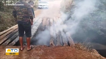 Ponte na zona rural de Palmas é incendiada