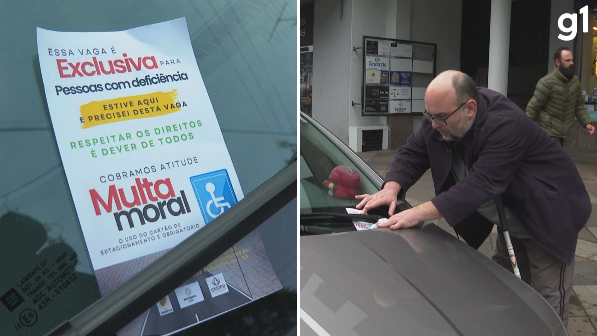 'Multa moral': ação combate uso irregular de vagas de estacionamento para PCDs em cidade do RS; entenda