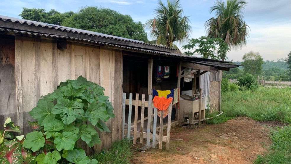 Chácara em Sorriso usada pela facção como esconderijo de armas — Foto: Reprodução