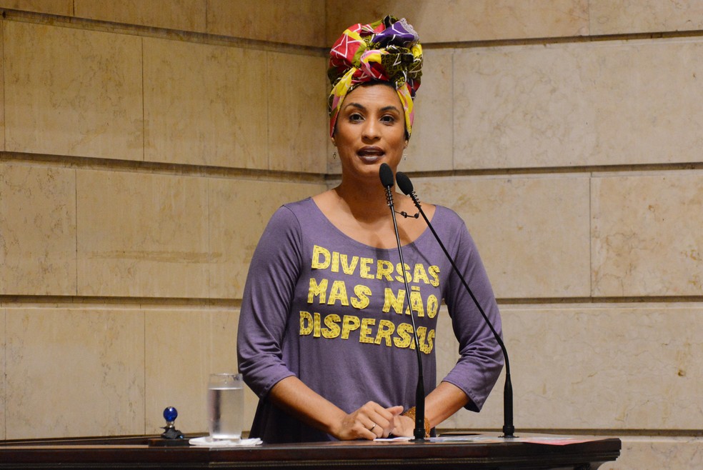 Marielle Franco, em foto de novembro de 2017, na Câmara Municipal do Rio de Janeiro — Foto: Mario Vasconcellos/Câmara Municipal do Rio de Janeiro/AFP/Arquivo