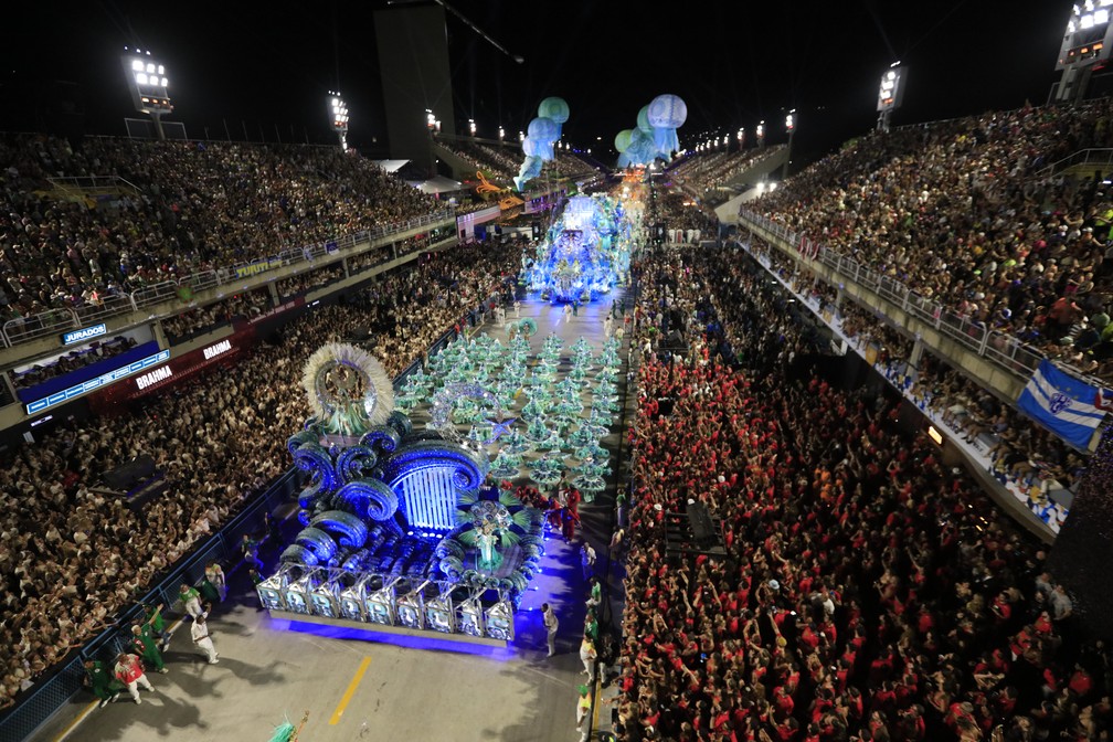 Desfile da Grande Rio visto de cima — Foto: Marco Terranova/Riotur
