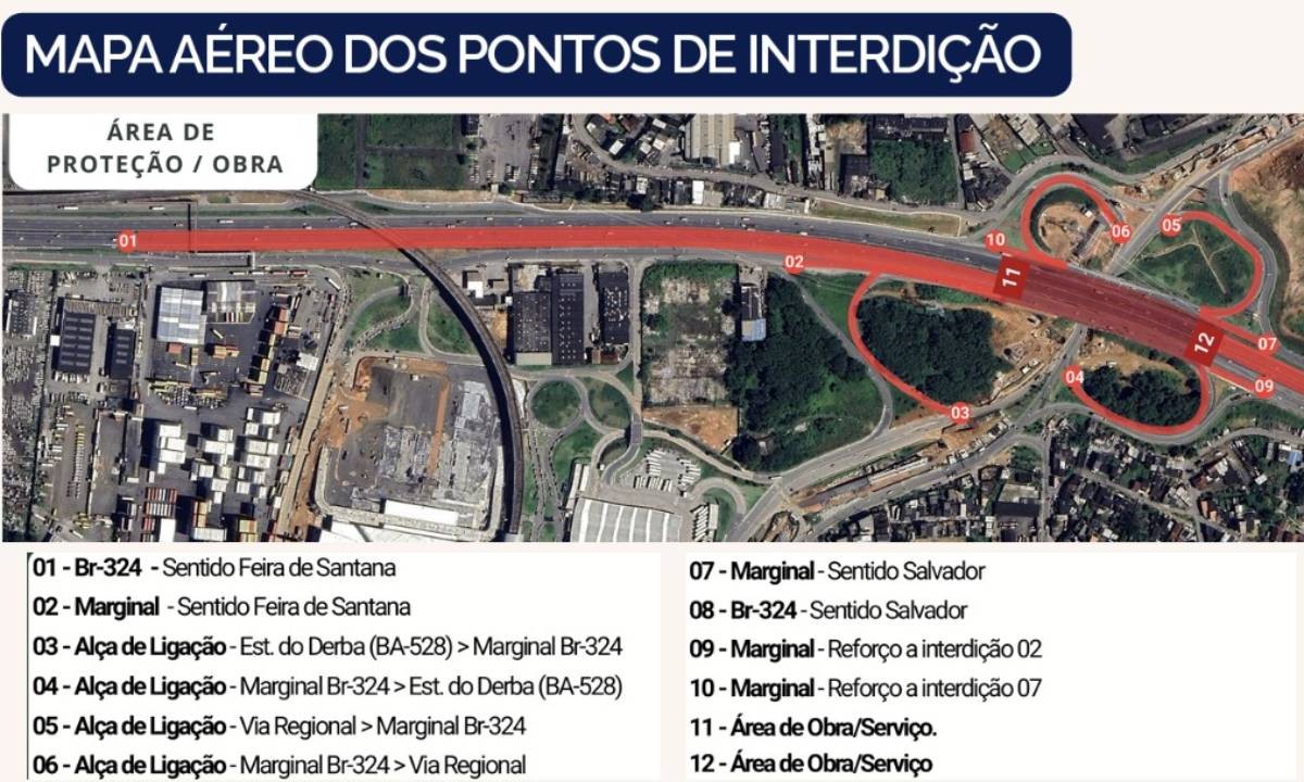 Avanço das obras do VLT provocam novos bloqueios e desvios na BR-324