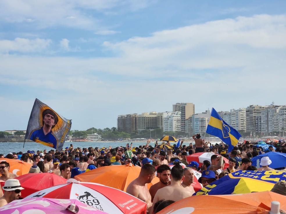 Torcida do Boca em Copa — Foto: Raoni Alves/g1