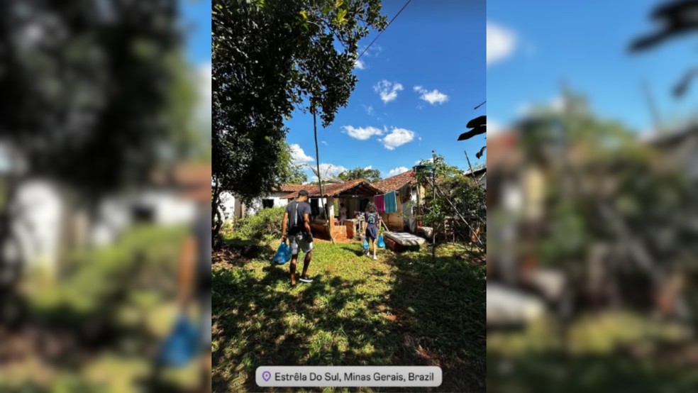 Atriz publicou momento da chegada à casa da avó no interior de Minas Gerais. — Foto: Instagram/Reprodução