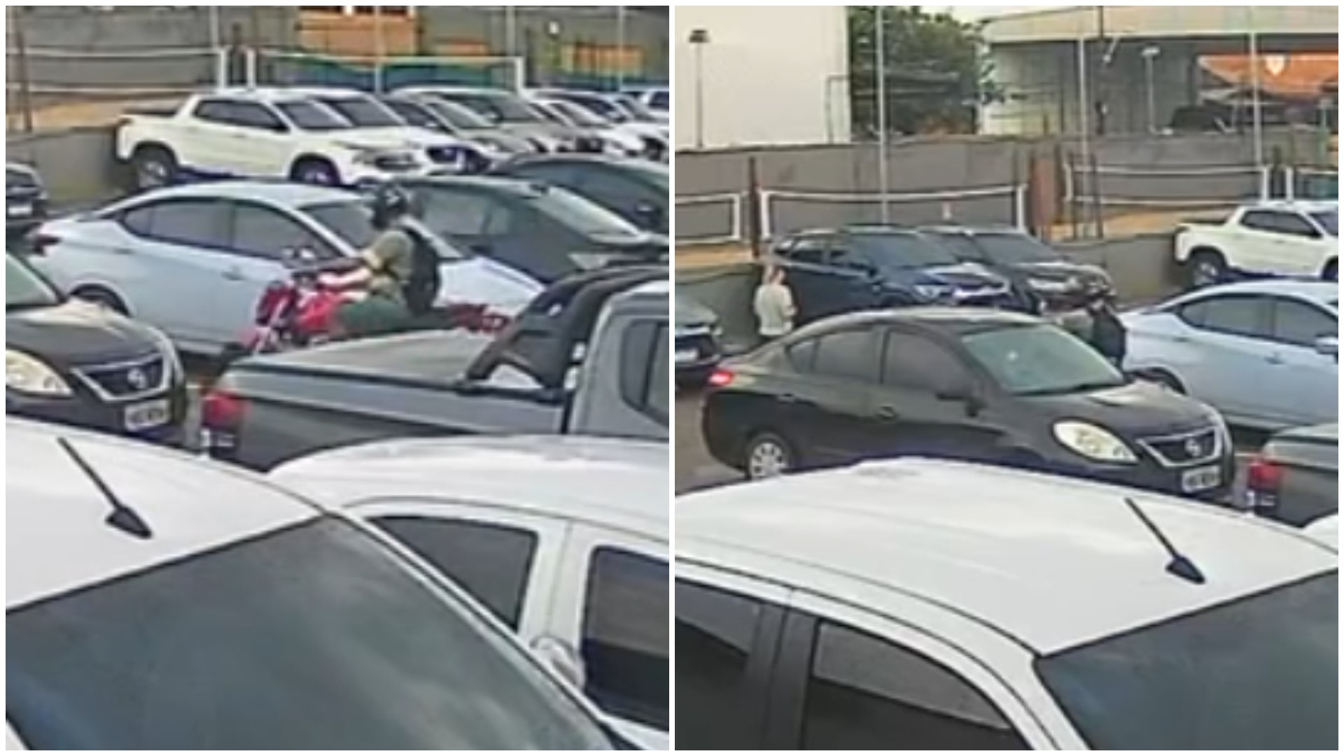 Vídeo: Motociclista assalta alunas em estacionamento de academia em Fortaleza