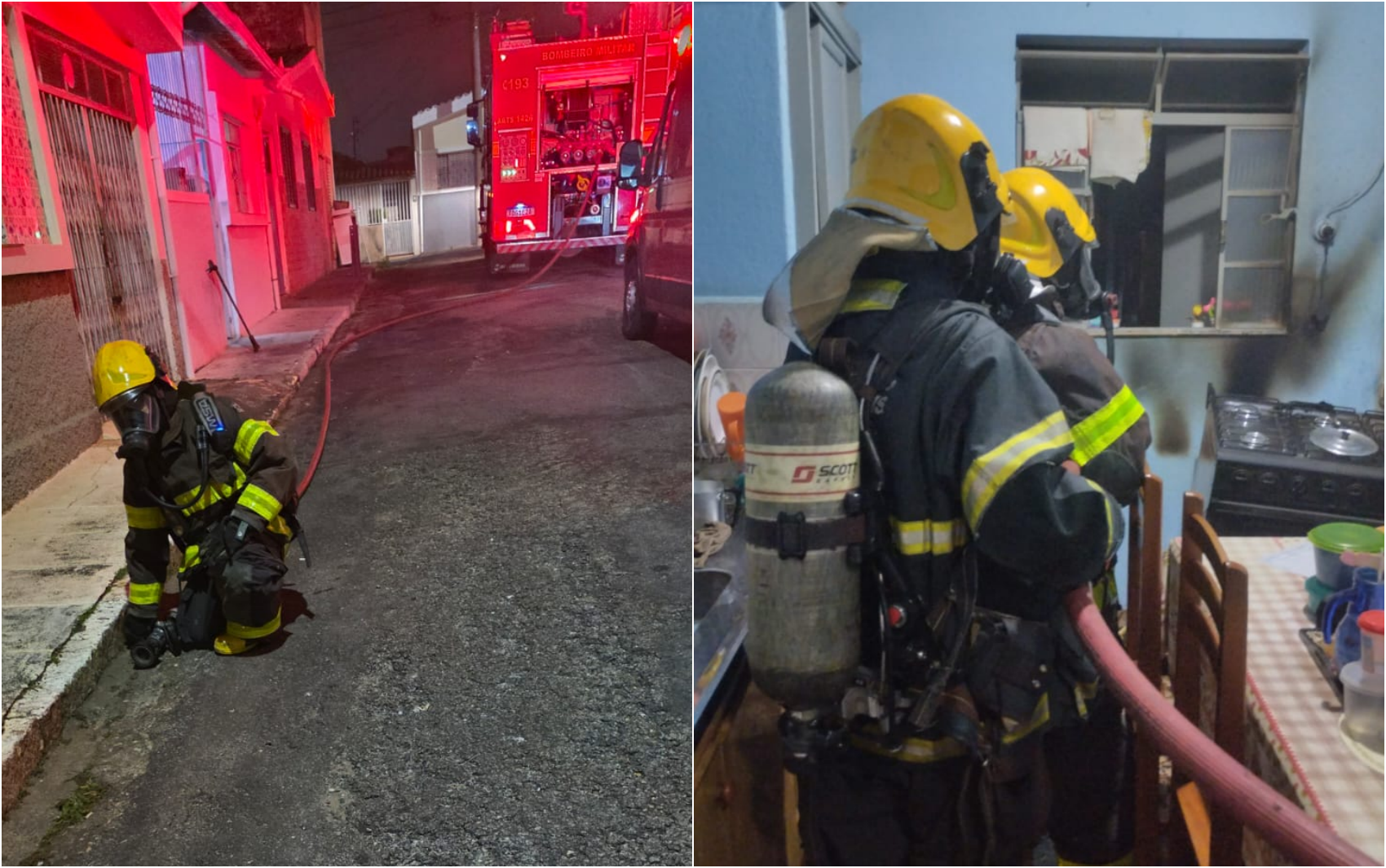 Idosos são resgatados após incêndio atingir casa em Alfenas; casal inalou fumaça e foi levado ao hospital