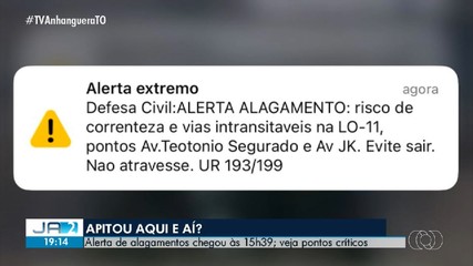 Defesa Civil disparou alerta por alagamentos em avenidas de Palmas