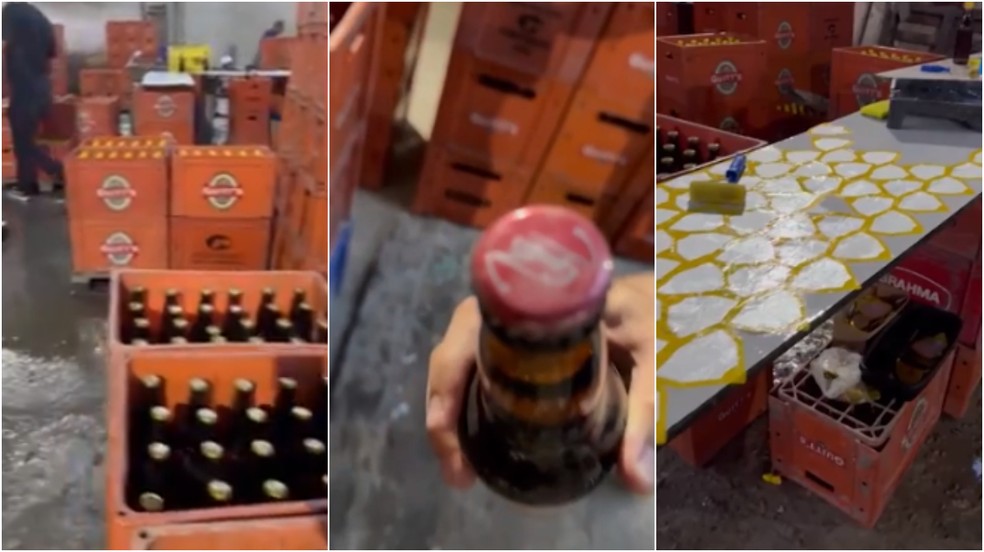 Fábrica de cervejas falsificadas em SP — Foto: Reprodução