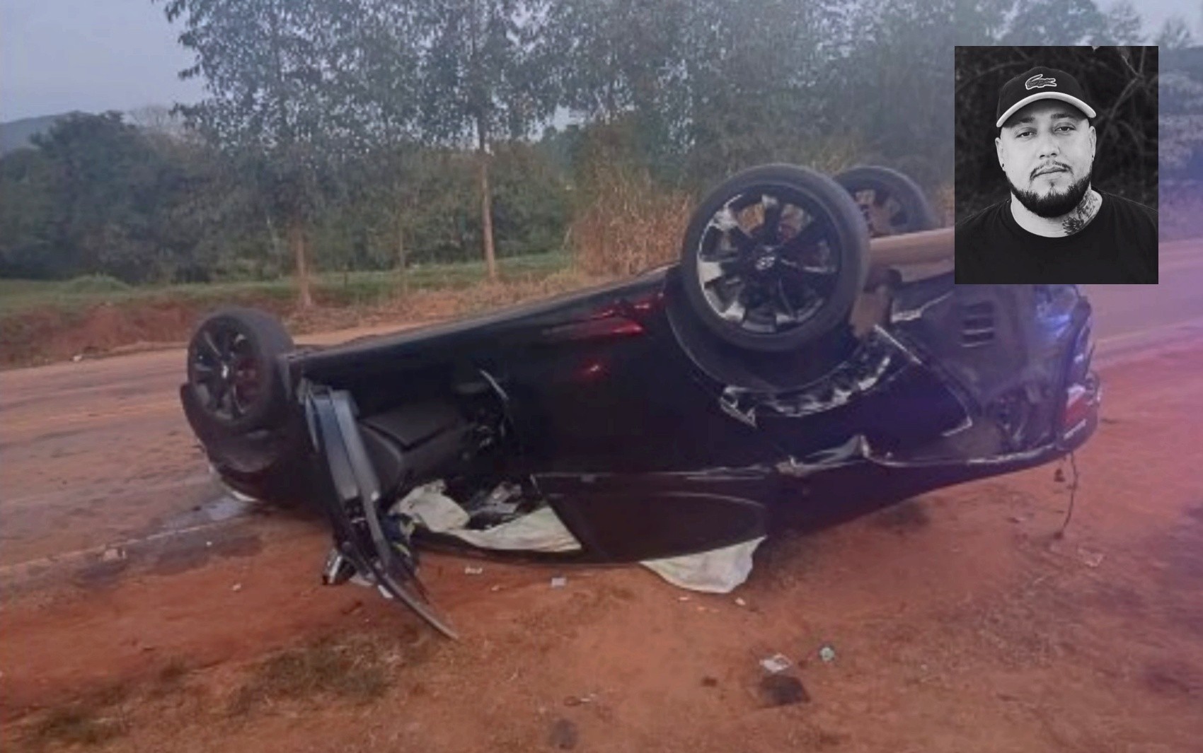 Jovem de 24 anos morre após perder controle do carro e capotar na LMG-849, no Sul de Minas
