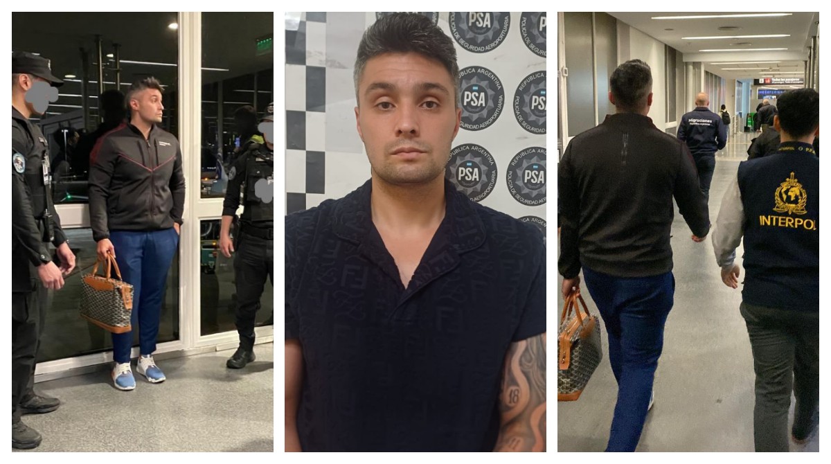 Veja fotos da prisão do influencer Gabriel Spalone no aeroporto de Buenos Aires, na Argentina 