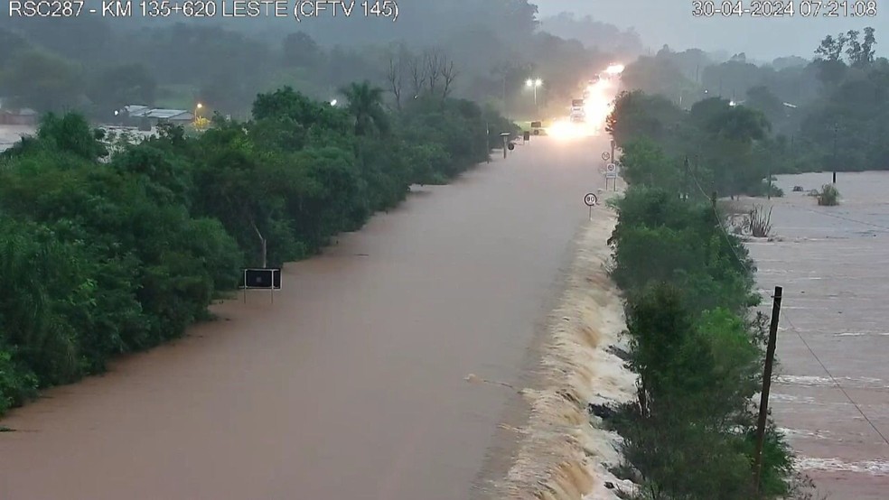 Cheia do Rio Pardo em Candelária — Foto: Rota de Santa Maria/Divulgação