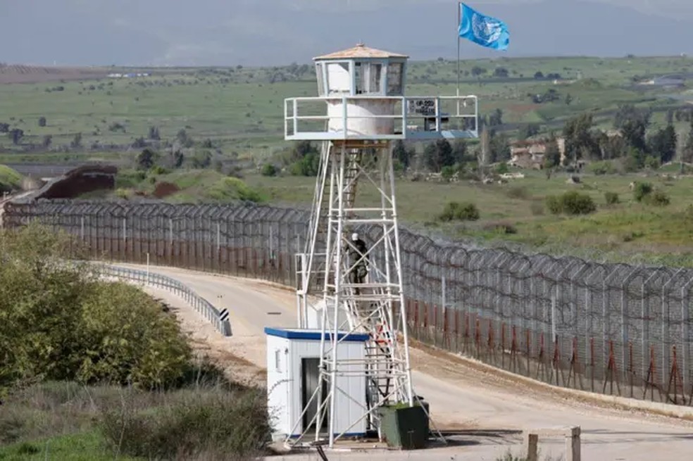 Ponto de observação da ONU na linha de armistício entre Israel e Síria nas Colinas de Golã. — Foto: Getty Images via BBC