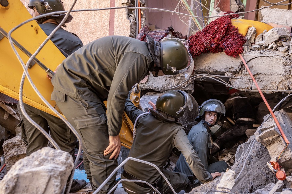 Terremoto deixou centenas de mortos no Marrocos — Foto: Fadel Senna/ AFP
