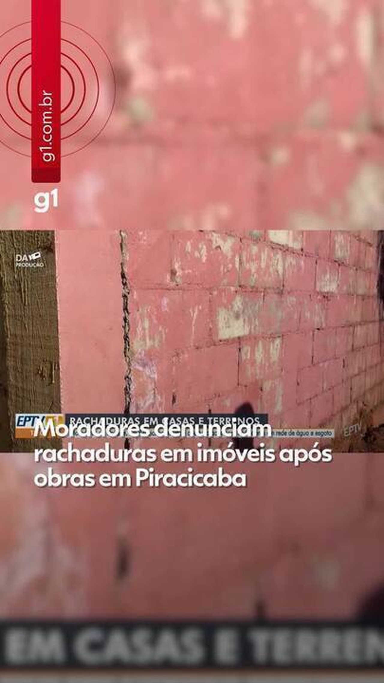 Rachaduras de 4,5 centímetros: moradores do Unileste denunciam danos em imóveis após obras do Semae e Mirante em Piracicaba