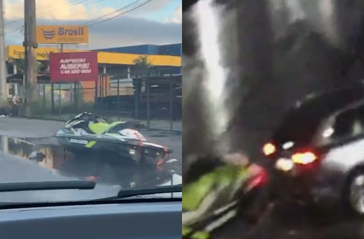 Suspeito de esfaquear PM e roubar moto aquática é morto em confronto em SC; VÍDEO mostra embarcação abandonada em rodovia