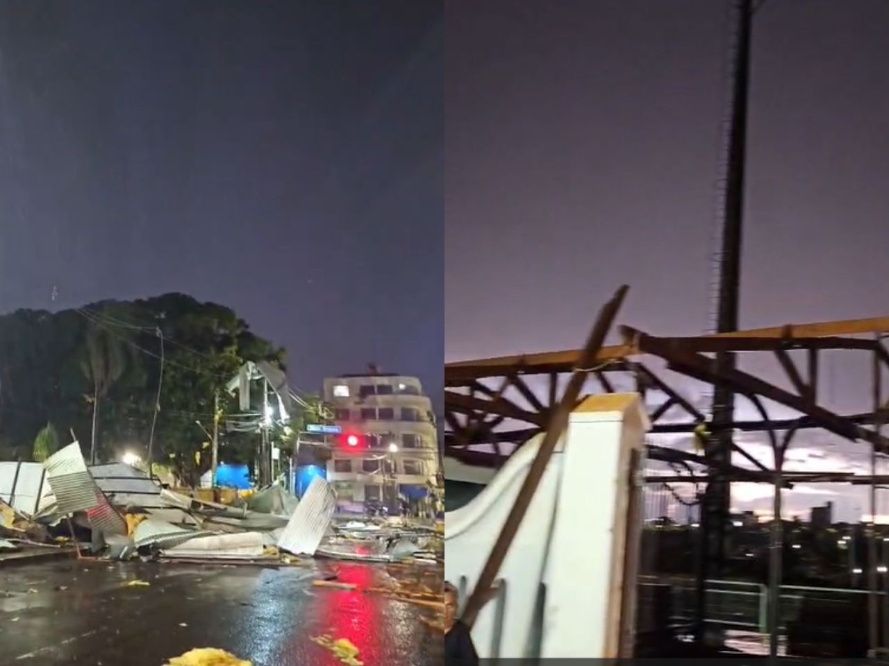 Temporal arranca telhado da Plataforma Cultural e lança chapas de zinco em região centenária de Campo Grande