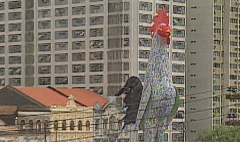 Galo Gigante do carnaval do Recife de 1997 — Foto: Acervo/TV Globo