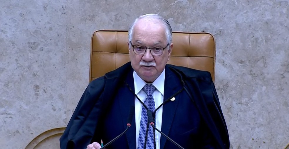 Ministro Edson Fachin, em sessão do caso Vorcaro-Moraes — Foto: Reprodução