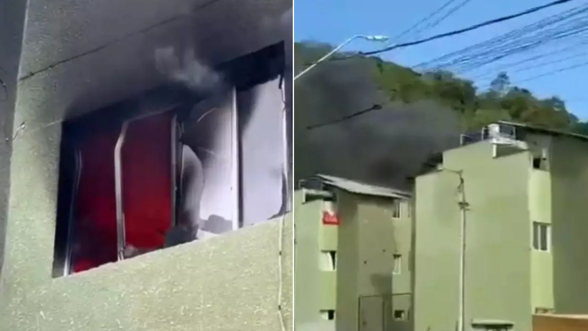 Incêndio atinge apartamento em conjunto habitacional no litoral de SP
