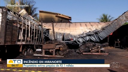 Dono de oficina que pegou fogo em Miranorte estima prejuízo de R$ 1 milhão