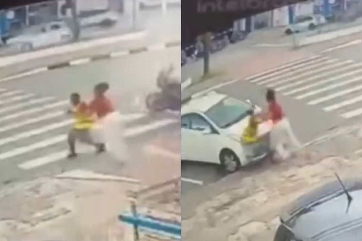 Homem é preso após tentar assaltar mulher e morder o peito dela no litoral de SP; VÍDEO
