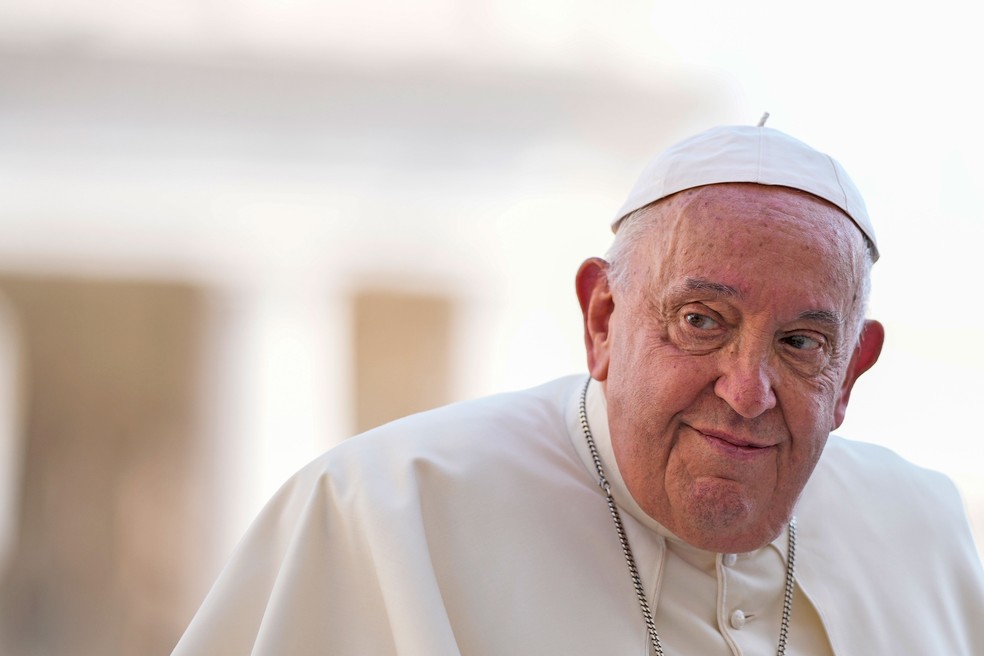(((NÃO USAR))) - O papa Francisco em imagem de 28 de agosto de 2024, no Vaticano — Foto: Andrew Medichini/AP Photo