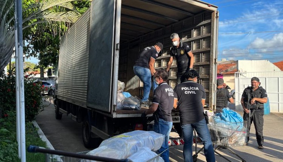 Segurança Pública do Maranhão incinera cerca de uma tonelada de entorpecentes — Foto: Divulgação/Polícia Civil do Maranhão