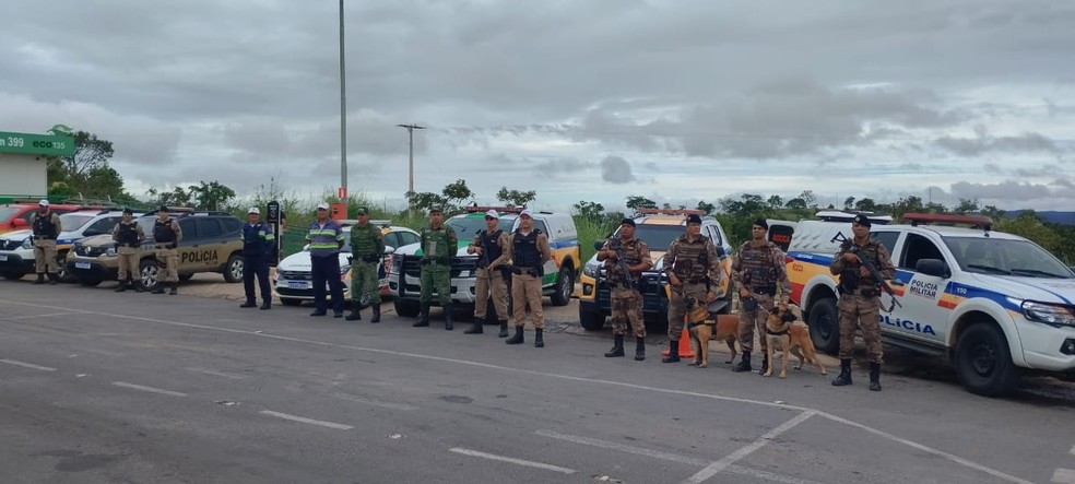 Policiais durante o lançamento da operação — Foto: Polícia Militar Rodoviária