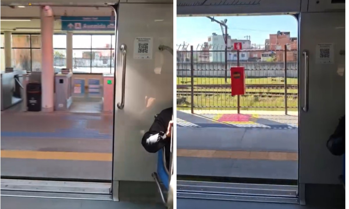 Passageiro aciona botão de emergência, e trem circula com porta aberta em SP; VÍDEO