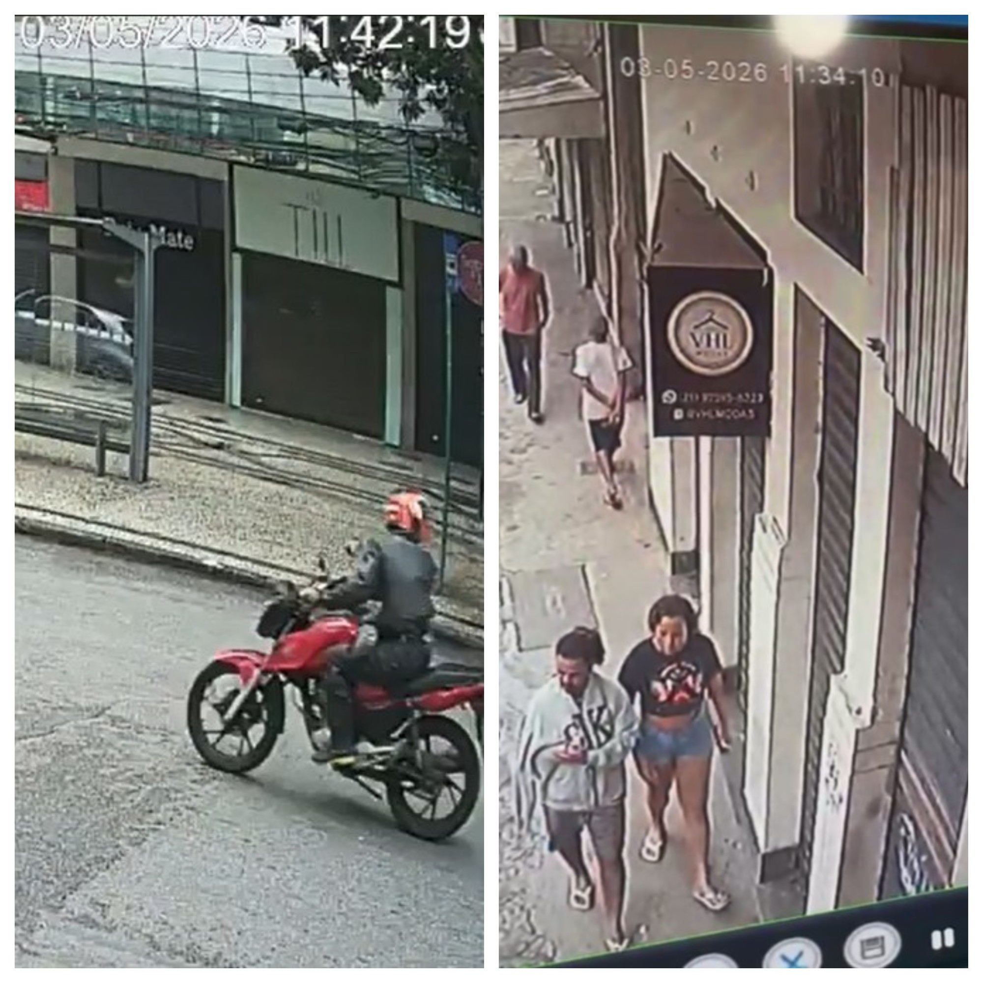 Imagens mostram suspeito preso por assalto na Tijuca em outro bairro na hora do crime; defesa questiona reconhecimento por foto