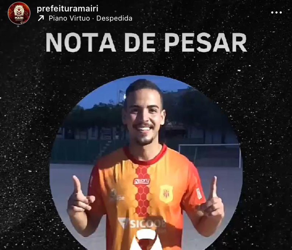 Prefeitura mandou nota de pesar — Foto: Reprodução/Redes Sociais