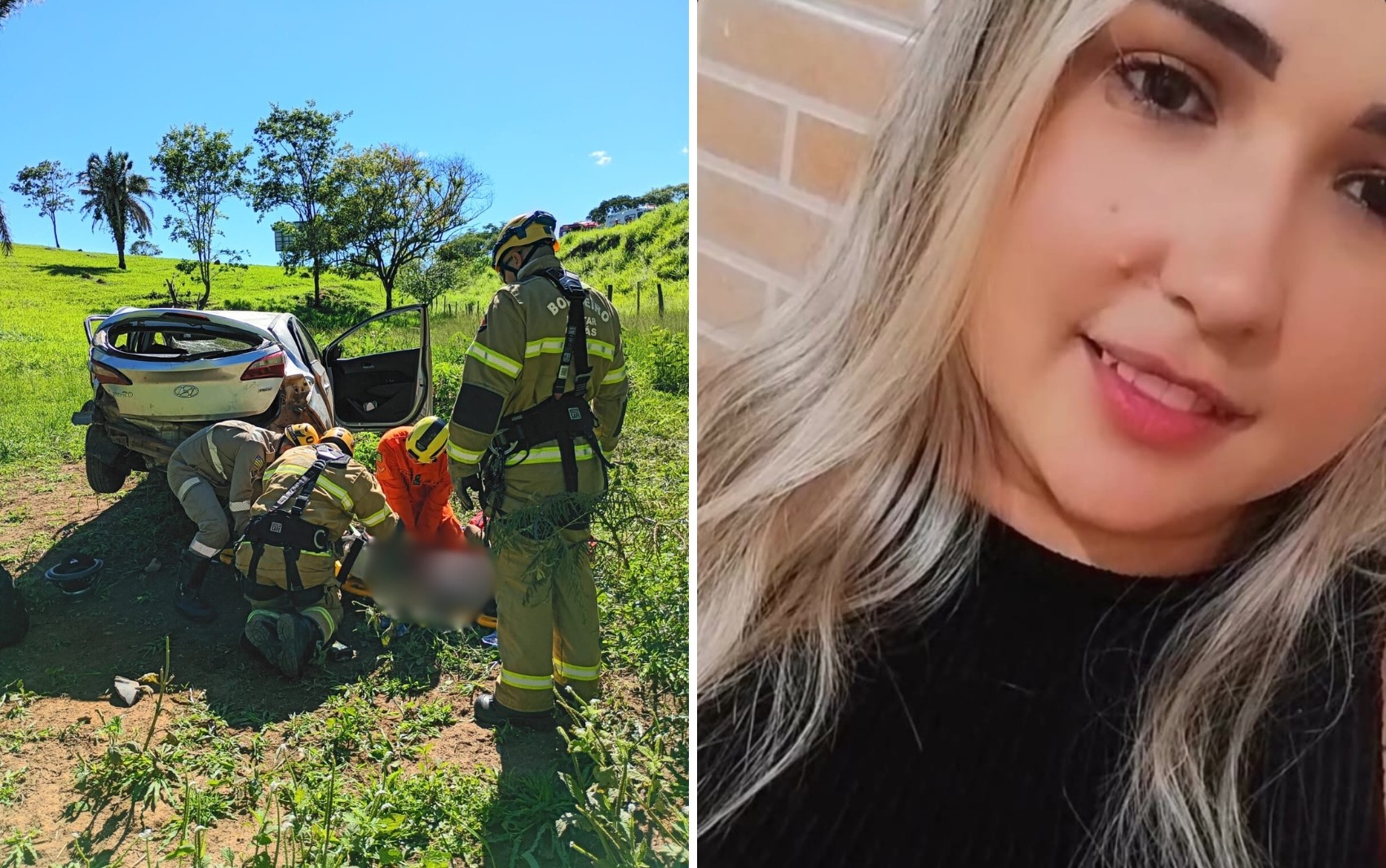 Mulher morre após carro capotar na BR-060 