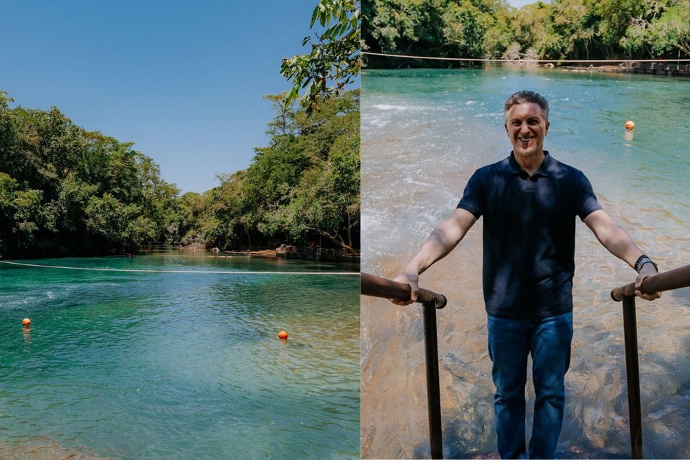 Apresentador Luciano Huck em Bonito (MS) — Foto: Redes sociais