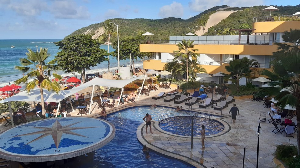Morro do careca Hotel hotelaria movimentação hoteleira turistas Praia de Ponta Negra, em Natal RN RIo Grande do Norte  — Foto: Sérgio Henrique Santos/Inter TV Cabugi