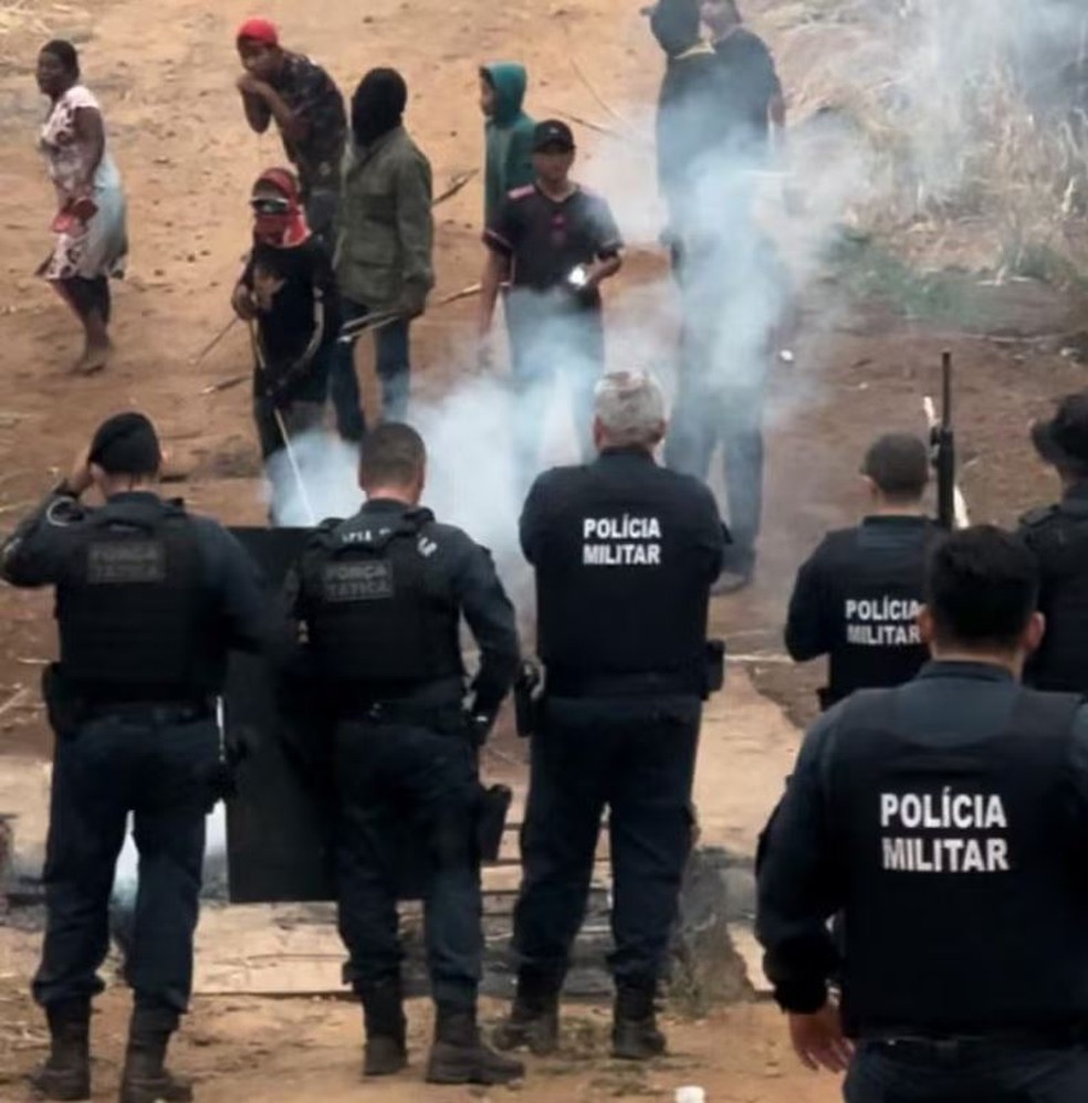 Área onde ocorreu confronto em Mato Grosso do Sul — Foto: Divulgação