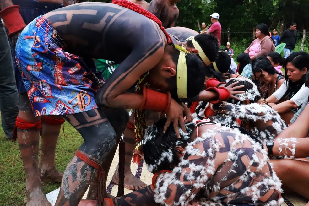 Ritual de passagem para a vida adulta é tradição dos povos Karajás, Karajás-Xambioá e Javaés. — Foto: Manoel Júnior/Sepot - Governo do Tocantins