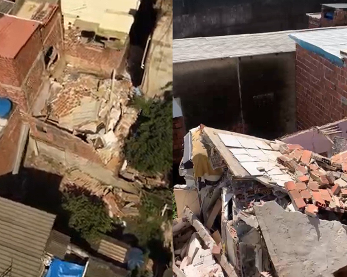 Casa desaba em comunidade na Zona Sul do Recife; vídeo mostra destroços